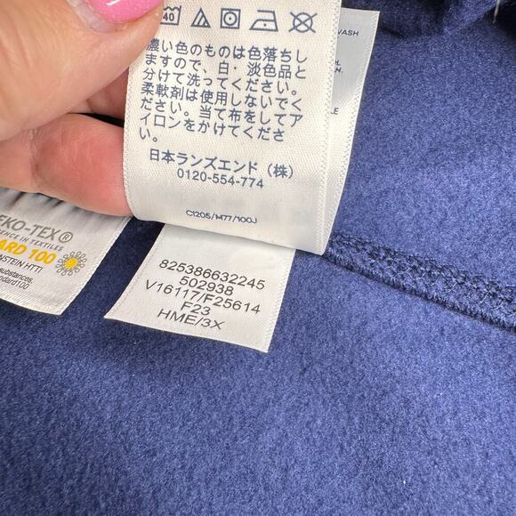 Lands' End Women's Plus sz 3X (24W-26W) Navy Fleece Pullover 1/4 Zip Pullover LS - Picture 6 of 8